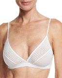 Mesh & Organic Jersey Basic Bralette, White