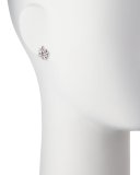 White Baguette Diamond Cluster Earrings in 18K White Gold