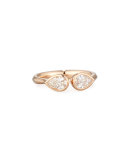 Pear-Shaped Diamond Bezel Ring in 18K Rose Gold, Size 6.5