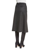 Jenny Faux-Wrap Skirt, Charcoal Melange