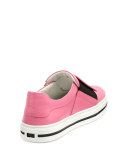 Leather Side-Zip Sneaker, Bubble Gum Pink