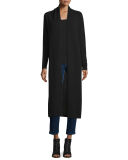 Long Open-Front Cashmere Duster Cardigan