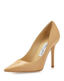 Abel Leather Point-Toe Pump, Nude