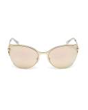 Semi-Rimless Square Snake Sunglasses, Gold
