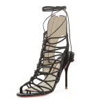 Lacey Lace-Up Gladiator Sandal, Black
