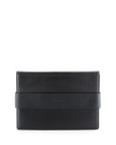 Azuba Colorblock Leather Clutch Bag, Black/Oxblood