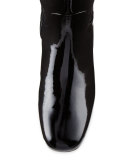 Laureen Weatherproof Patent Boot, Black