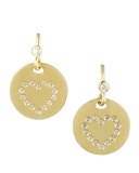 Pave Diamond Heart Medallion Earrings