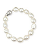 18K White Gold South Sea Baroque Pearl Bracelet