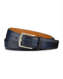 Calf Leather Belt, Blue