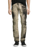 Demon Bleach-Treated Relaxed-Slim Jeans, Black