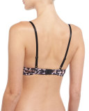 Pretty Leopard Lace Bralette, Pink/Black