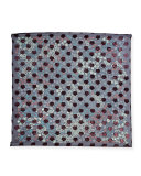 Floral Metallic Silk-Blend Scarf, Navy