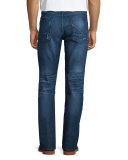 Byron Straight-Leg Denim Jeans, Dark Blue