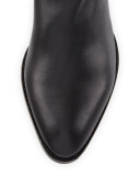 Kori Tilt-Heel Leather Bootie, Black