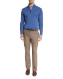 Merino Quarter-Zip Sweater, Hawaiian Blue