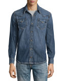 Ryan Western-Style Denim Shirt, Lone Streets