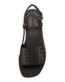 Napa Intrecciato Halter Sandal, Black (Nero)
