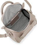 Mini Rockie Leather Satchel Bag, Mink Gray