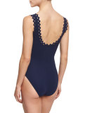 Rick Rack Round-Neck Underwire One-Piece Swimsuit