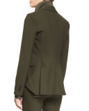 Sarin Double-Breasted Stretch Blazer, Loden
