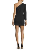 Alessandra One-Shoulder Cocktail Dress, Black