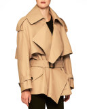 Gabardine Short Trench Coat 