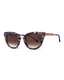 Snobby Cat-Eye Sunglasses, Multicolor