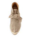 Gena Suede Espadrille Bootie, Warm Gray