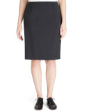 Modern Slim Crepe Skirt, Black, Women's
