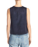 Cropped Lamb Suede Shell