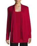 Tencel® Blend Cardigan with Pockets, Red 