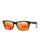 Men's Wayfarer Plastic Sunglasses with Mirror Lenses
