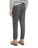 Mixed-Media Sheepskin & Knit Jacket, Gun Powder