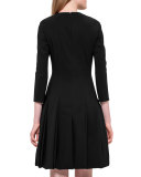 Car Wash 3/4-Sleeve Dress, Black