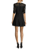 Riya Lace Cocktail Dress, Caviar