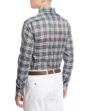Plaid Dress Shirt, Green/Pink