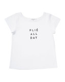 Plié All Day Jersey Tee, White, Size 8-14