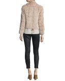 Sela Rabbit-Fur Tie-Neck Jacket,