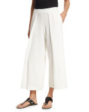 Rowe Wide-Leg Culotte Trousers, White