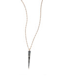 Reckless Rose Spike Pendant Necklace with Black Diamonds
