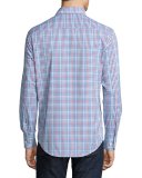 Mickey Performance Gingham Sport Shirt, Cottage Blue