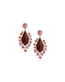 Gold Struck Garnet, Ruby & Amethyst Drop Earrings