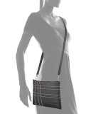 Monili-Plaid-Detail Crossbody Bag, Graphite