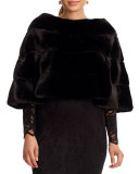 Horizontal-Paneled Mink Fur Capelet