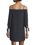 The Bare Shoulder Mini Dress, Black