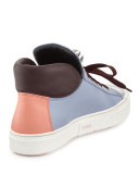 Cap-Toe High-Top Monster Sneaker, Lilac/Cotton Candy/Bordeaux