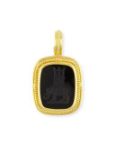 19k Elephant and Castle Onyx Pendant 