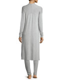 Terry Lounge Long Cardigan, Light Heather Gray
