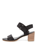 Broadband Leather City Sandal, Pecan